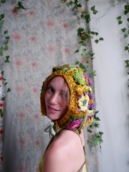 Crochet Flower Bonnet