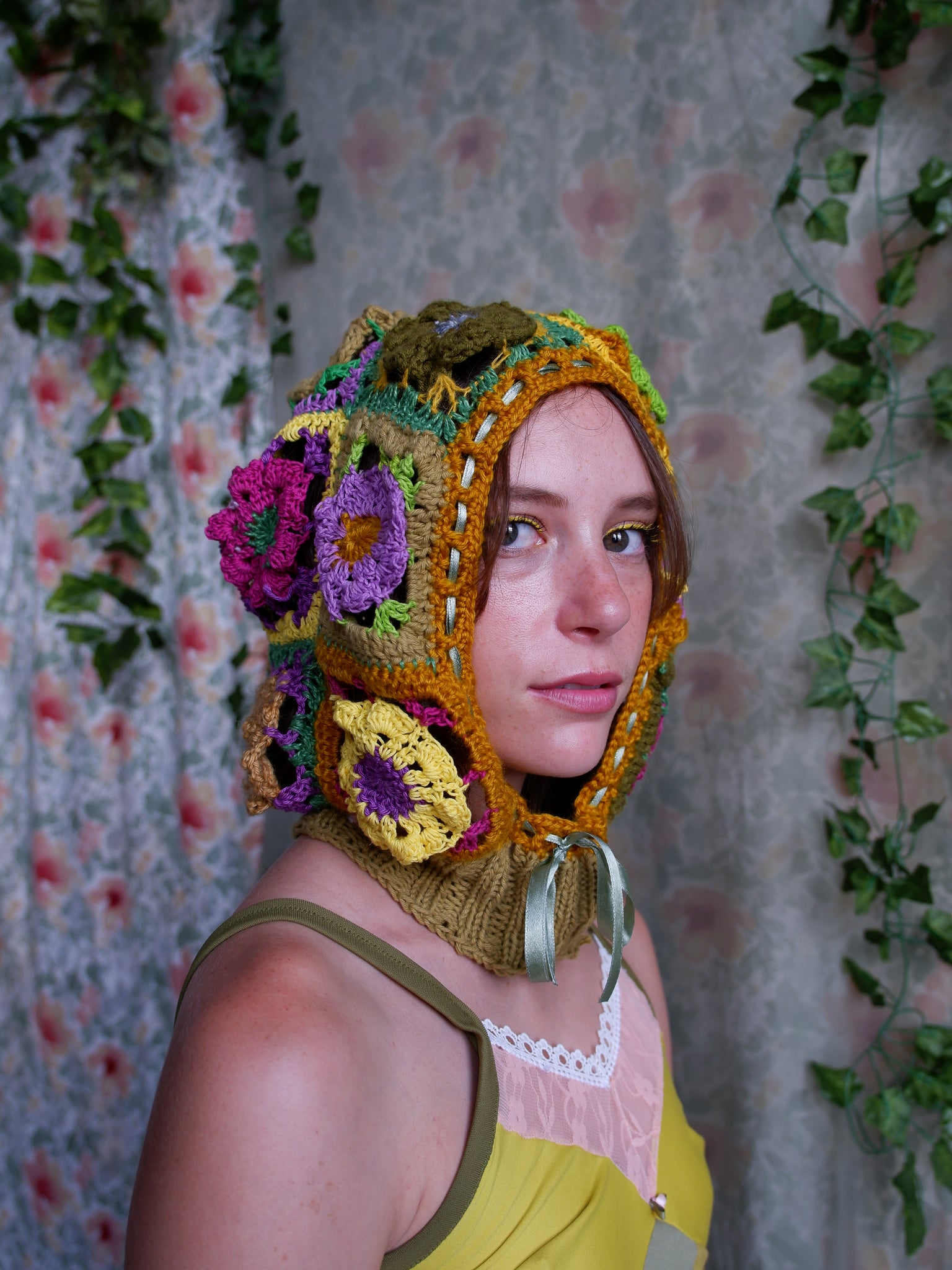 Crochet Flower Bonnet